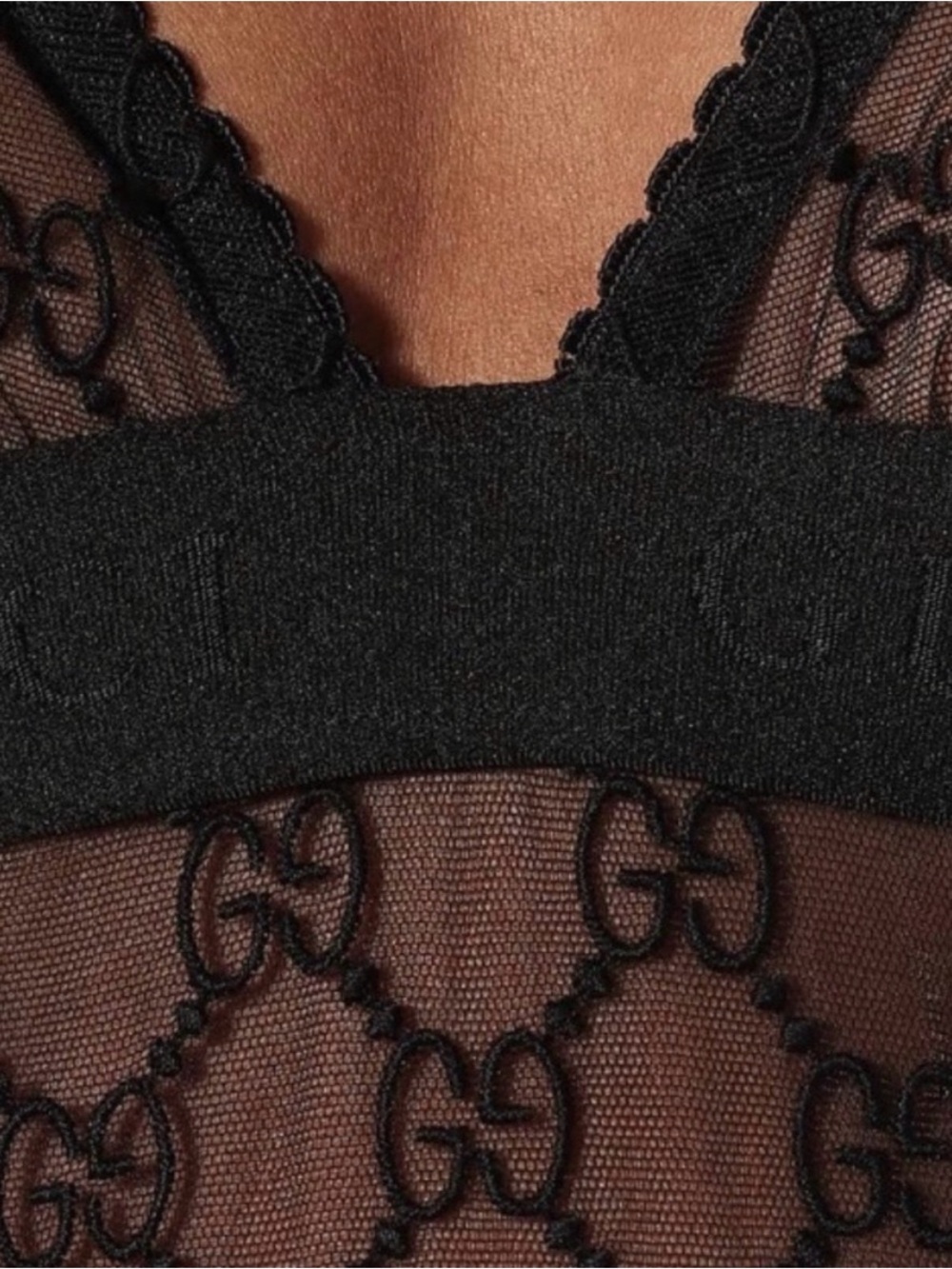 Gucci Tulle Bodysuit Large NWT and Box - Picture 3 of 9